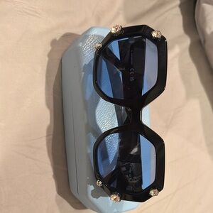Swarovski Black and Blue Sunglasses Modern Design Firm on price